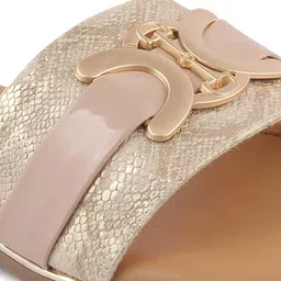 Tresmode Textured Open Toe Flats with Bows image 5