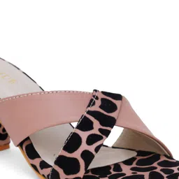 FABBHUE Printed Open Toe Block Heels image 5