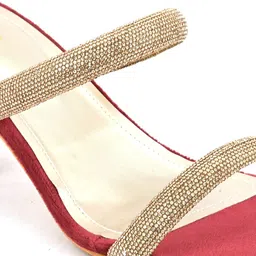 pelle albero Embellished Open Toe Block Heels image 2