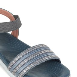 Shezone Textured Open Toe Flats With Backstrap image 3