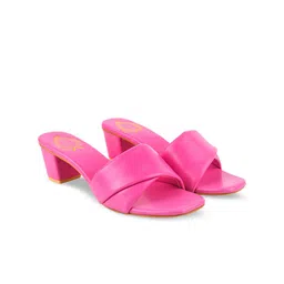 Shoetopia Open Toe Suede Block Heels image 5