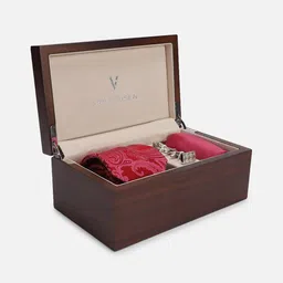Van Heusen Men Tie Pocket Square & Cufflink Gift Set-image-78