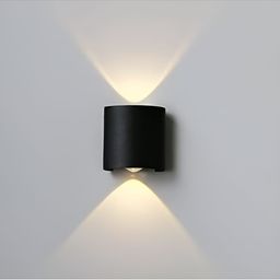 SPARK WORLD Black Metal Contemporary Cylinder Shaped Wall Lamp-57