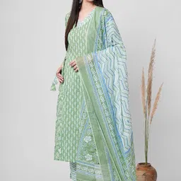JANAKDULARI CREATION Floral Printed Gotta Patti Pure Cotton Kurta With Palazzos & Dupatta-picture-46