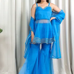 VIVARAA FASHION Women Regular Gotta Patti Kurti with Sharara & With Dupatta-image-26