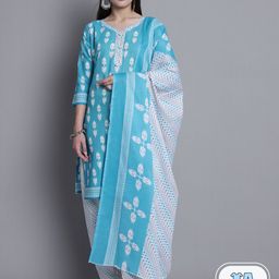 Rajnandini Floral Printed Regular Kurta With Salwar & Dupatta-image-71