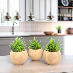 Akaar Orange 3 Pieces Fern Artificial Plant With Pot-11