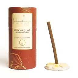 Nirmalaya 40-Pcs Brown & Beige Organic Mukhallat Dhoop Sticks With Holder For Pooja-image-80