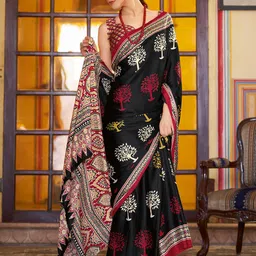 Saree mall Ajrak Block Pure Crepe Designer Bagru Sarees-picture-53