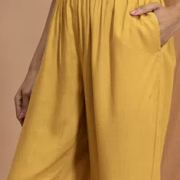 Nayam By Lakshita Geometric Yoke Design Thread Work Straight Kurta with Palazzos image 3