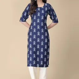 KALINI Ethnic Motifs Printed Round Neck Kurta with Trousers-picture-3