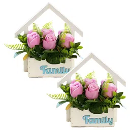 The Better Home Pink & Green 2 Pieces Rose Core With Pot image 2