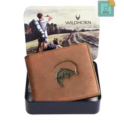 WildHorn Men Tan Graphic Printed Leather with RFID-5