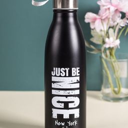 MARKET99 Black Printed Stainless Steel Water Bottle With Rope 750 ml-37