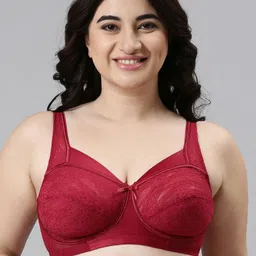 Enamor Women Maroon Non-Padded Non-Wired Full Support Lace Bra With Sectioned Cups - FB06-picture-54
