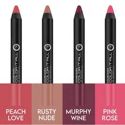 Colors Queen Color It All SetOf4 Non Transfer Matte Lip Crayon With Sharpener- 03-04-15-19 image 2