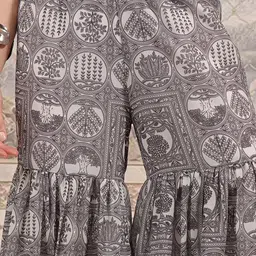 Vishudh Printed Gathered Sleeveless Tunic With Sharara Co-Ords image 5