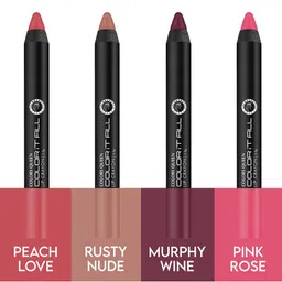 Colors Queen Color It All SetOf4 Non Transfer Matte Lip Crayon With Sharpener- 03-04-15-19 image 3
