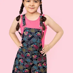 Naughty Ninos Girls Printed Dungaree With Tee-image-2