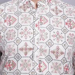 SOJANYA PLUS Plus Size Ethnic Motifs Printed Kurta With Pyjamas & Nehru Jacket image 5