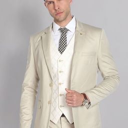 AD By Arvind Men Single Breasted Three Piece Formal Suits-image-62