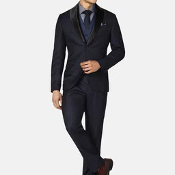 Blackberrys Men Self-Design Single-Breasted Slim-Fit 4-Piece Formal Suit-image-82
