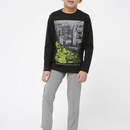 Sweet Dreams Boys Black & Grey Printed Night suit-image-56