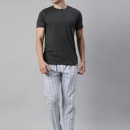 Joven Men Black & White Pure Cotton Night Suit-picture-22