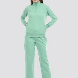 ONEWAY Women Solid Mock Collar Half Zipper Tracksuit-image-56