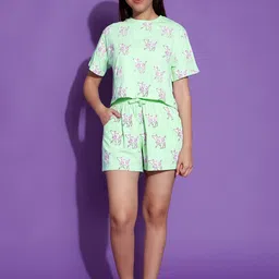 Lil Tomatoes Girls Graphic Printed Round Neck Top With Shorts-image-34