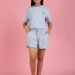 Lil Tomatoes Girls Floral Printed Round Neck Top With Shorts-image-28