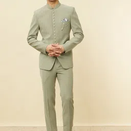 Manyavar  Men Single-Breasted Two-Piece Party Suit-image-90