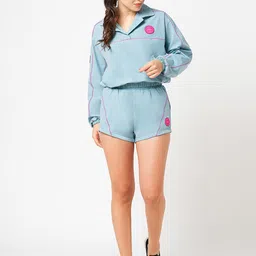 BODD ACTIVE Shirt Collar Long Sleeves Sweatshirt With Shorts-image-55