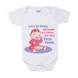 KNITROOT Infant White & Purple Printed Pure Cotton Bodysuit-12