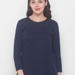 AV2 Navy Blue Polka Dot Printed Maternity Top-picture-6