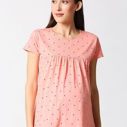 AV2 Peach-Coloured Printed Maternity Top-9