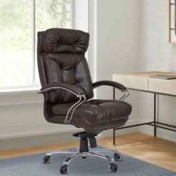 casacraft from pepperfry Grandeur Leatherette Executive Chair In Brown Colour-picture-37