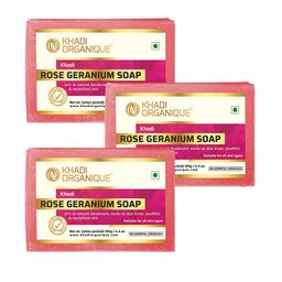 Khadi Organique Pack Of 3 Khadi Rose Geranium Soaps 375g-33
