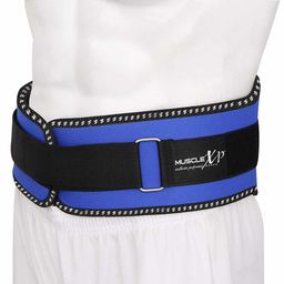 MuscleXP Weight Lifting Gym Belt,  Blue  Medium -15