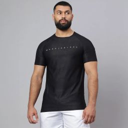 MuscleBlaze Camo Dry-Fit Active Tee Half Sleeve,  Medium  Black -image-93