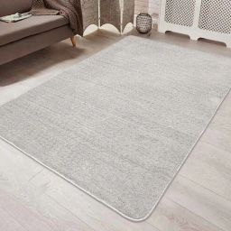 saral home Grey Solid Cotton 6 ft x 9 ft Hand Woven Carpet-picture-39