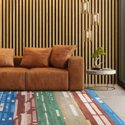 obeetee Multicolor Abstract Wool and Cotton 3 ft x 5 ft Hand tufted Carpet-picture-19
