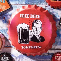 eazywagon Red Metal Free Beer Wall Decor-picture-20