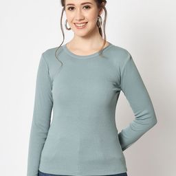 CHARMGAL Round Neck Long Sleeves Liva Top-image-7