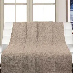 saral home Brown Cotton Solid 82X55 Inch Reversible Throw-picture-10