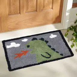 aazeem Green Dino Cotton 24x16 Inches AntiSkid Door Mat (1Pc)-picture-36