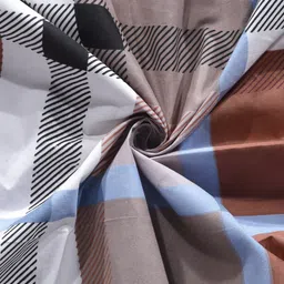 Arrabi Set Of 6 Taupe brown & Black Checked Diwan Set image 4