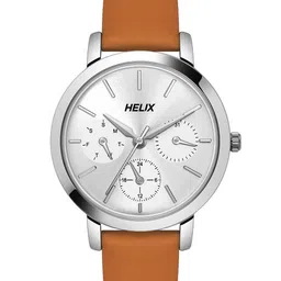 Helix Women Brass Dial & Leather Straps Analogue Multi Function Watch TW024HL34-22