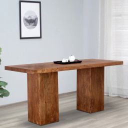 woodsworth from pepperfry Portland Solid Wood 6 Seater High Dining Table In Premium Acacia Finish-picture-23