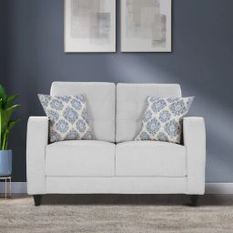 casacraft from pepperfry Ashford Fabric 2 Seater Sofa in Light Grey Colour-picture-27
